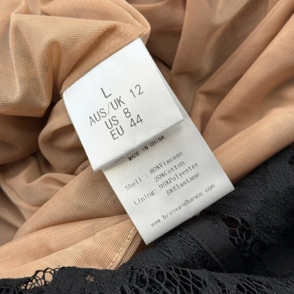 🆕 BRONX & BANCO 🧿 NWOT Colette Noir Black Lace Gown, Sz L US 8 - Picture 15 of 15